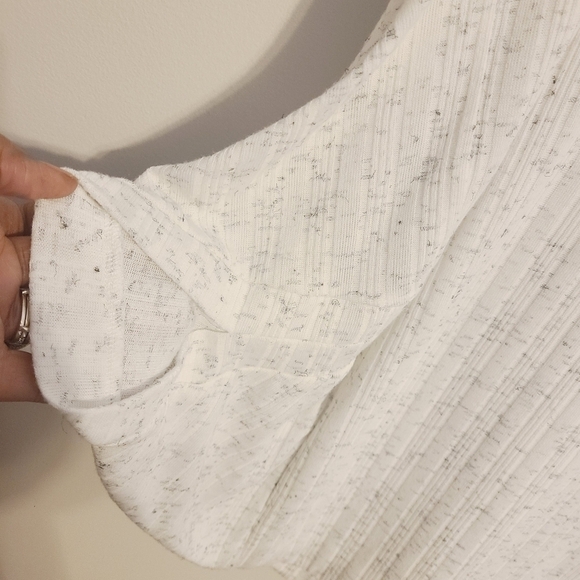 Lane Bryant | Women's White & Charcoal Gray Athleisure Cape Top (Size 14/16) - Picture 6 of 16